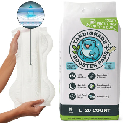 Tardigrade Booster Pad - Overnight Incontinence Pad, Heavy Absorbency, Large Size, Up to 4 Cups