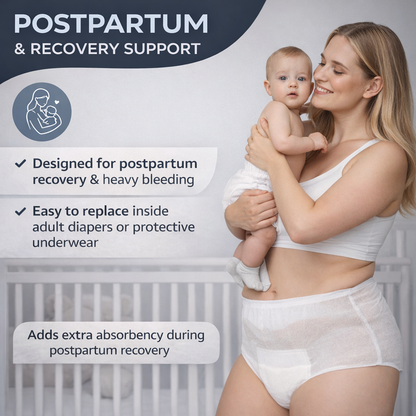 Tardigrade Booster Pad - Overnight Incontinence Pad, Heavy Absorbency, Large Size, Up to 4 Cups