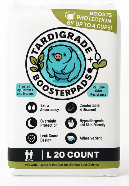 Tardigrade Booster Pad - Overnight Incontinence Pad, Heavy Absorbency, Large Size, Up to 4 Cups