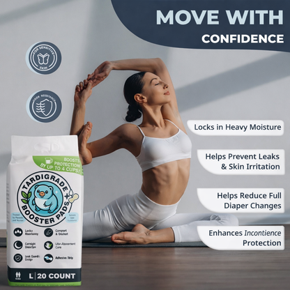 Tardigrade Booster Pad - Overnight Incontinence Pad, Heavy Absorbency, Large Size, Up to 4 Cups